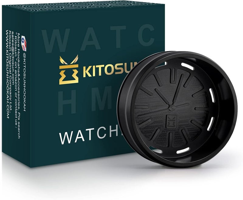 KITOSUN WatcHMD Charcoal Heat Management Device Stainless Steel HMD Coals Holders Tray, Easy Hold 3 Pieces 26 MM Coconut Charcoals Cubes (OwatcHMD-Black) - Image 1